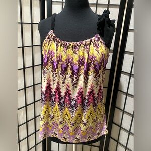 Fenn Wright Manson BOHO ONE SHOULDER TIE Top , GEOMETRIC PRINT SIZE M